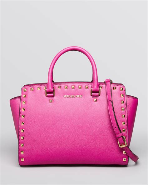 michael kors selma studded bag pink|Michael Kors selma studded.